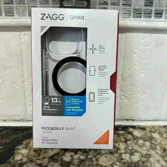 ZAGG GEAR4 PHONE 13 PRO CASE, MagSafe, 6.1 Inch, Black & Clear - Picture 7 of 12
